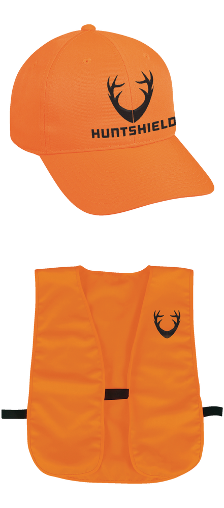 blaze orange hat and vest