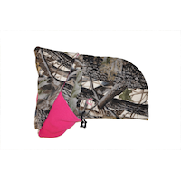 Haut à capuchon et foulard 2-en-1 en molleton polaire chaud Hot Shot pour femmes pour la chasse et la randonnée, camouflage/rose Overhead_Flat