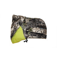 Hot Shot Youth Warm Polar Fleece 2-in-1 Hood and Scarf for Hunting/Hiking, Camo/Green Overhead_Flat