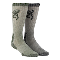 Browning Men's Outdoors Crew-Length Socks for Hunting/Hiking, Assorted Sizes, Grey Front_Angled_Right