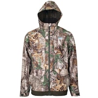 Yukon Gear Men's Lightweight Waterproof Windproof Hunting Jacket, Hand Warmer Pockets, Camo
