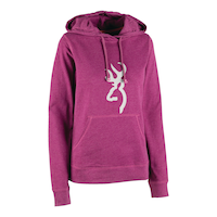 Browning Women's Buckmark Hoodie, Plum Front_Three_Fourths_Angled_Right