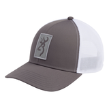 Browning Beacon Hunting Mesh Back Baseball CaP with Adjustable Closure, Grey/White Front_Angled_Left