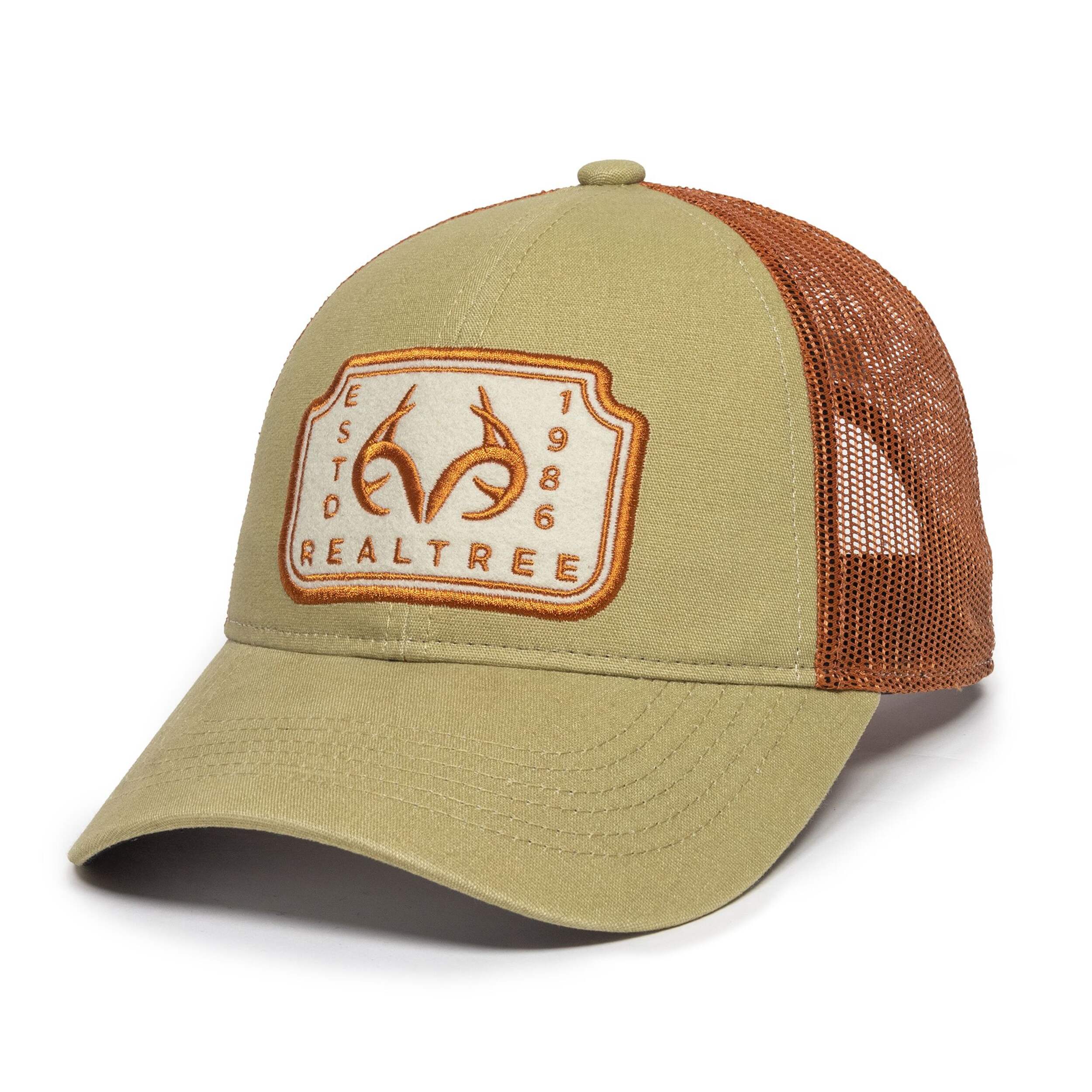 Casquette décontractée à endos maillé Realtree, orange brûlé Front_Three_Fourths_Angled_Left