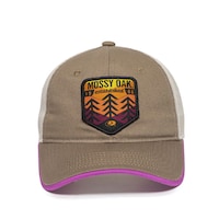 Casquette de baseball à dos en filet de chasse Mossy Oak pour femmes avec fermeture réglable, beige/ivoire/rose Front_Elevated