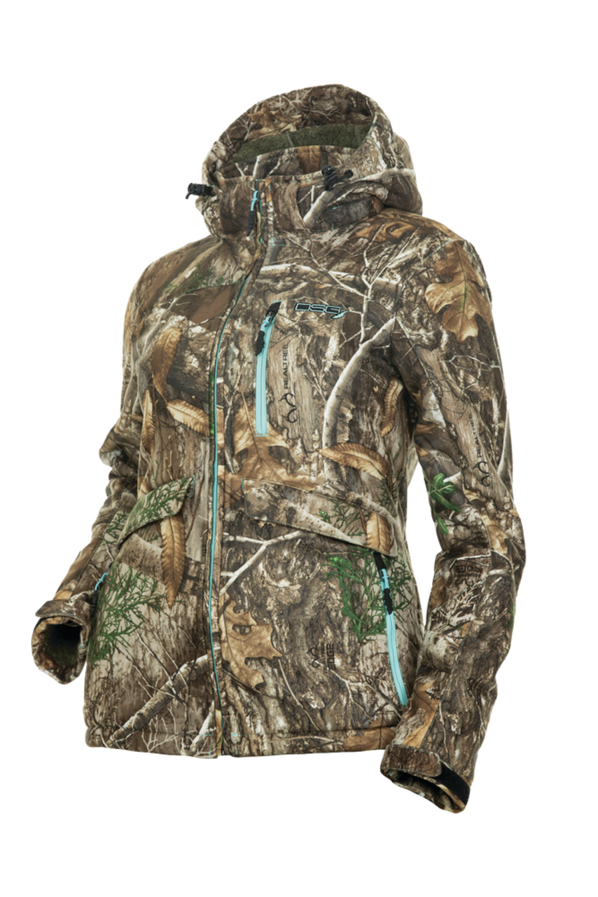 DSG Women's Breathable Windproof Waterproof Hooded Hunting Jacket, RealTree  Edge® Camo