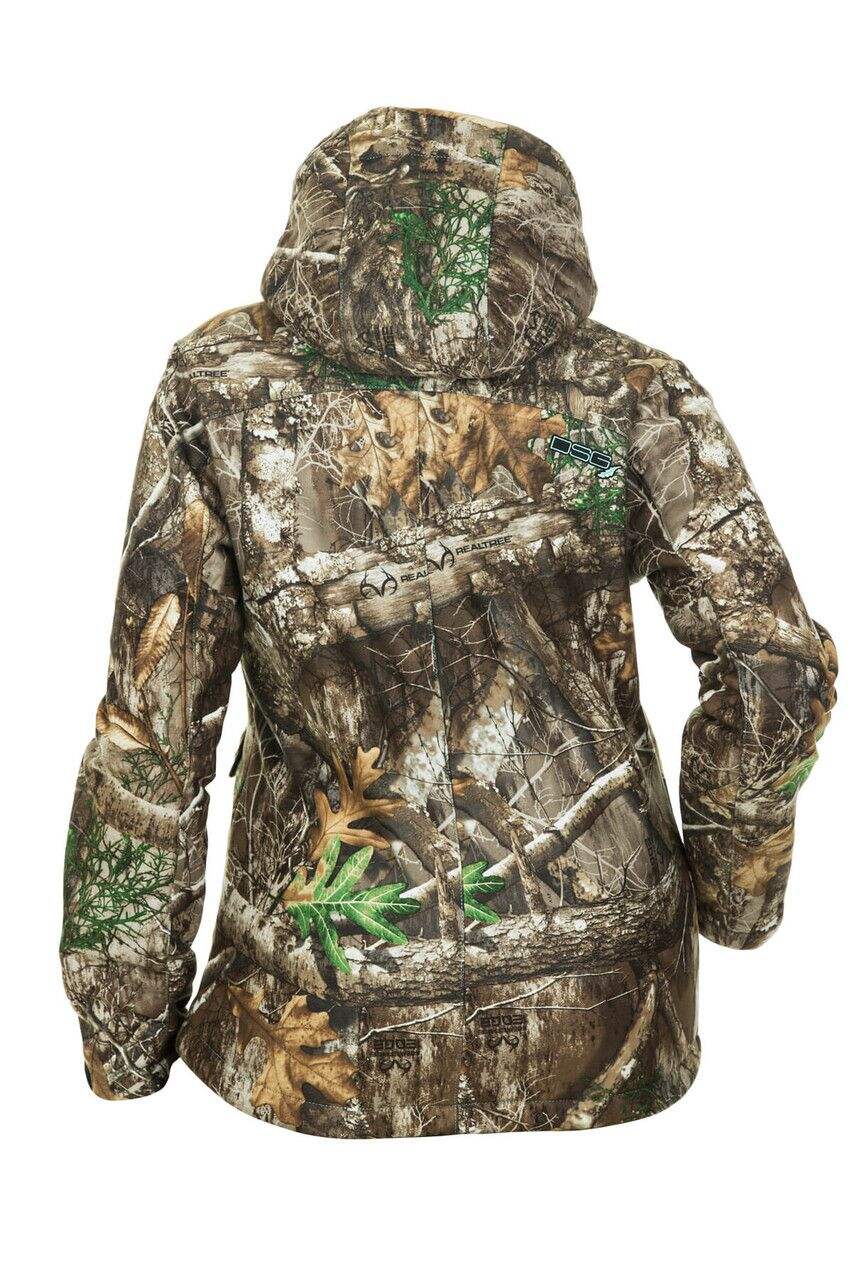DSG Women's Softshell 2.0 Water-Resistant Hooded Hunting Jacket, RealTree  Edge® Camo
