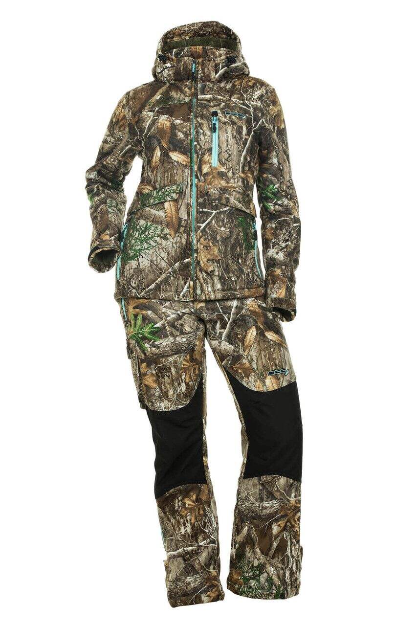 DSG Women's Softshell 2.0 Water-Resistant Hooded Hunting Jacket, RealTree  Edge® Camo