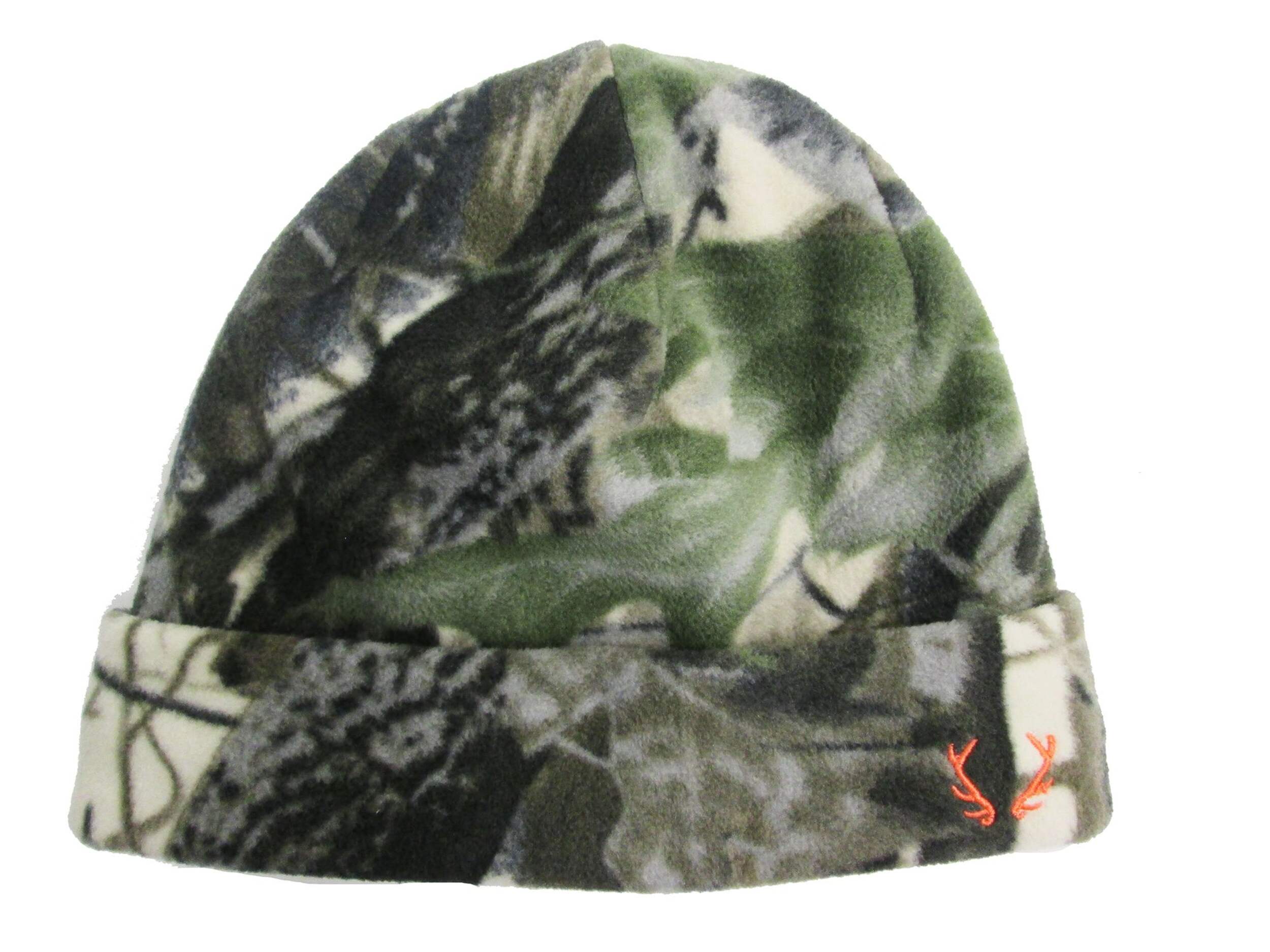 Yukon Gear Warm Fleece Reversible Hunting Toque with Cuff, One Size, Camo/Blaze Orange Front_Flat