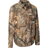 Yukon Gear Men's Field Soft Cotton Button Up Hunting Shirt with Chest Pocket, Camo Front_Angled_Right