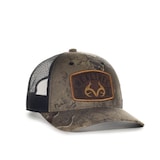 Realtree Max1 Woven Label Patch Black Mesh Back Hunting Cap with Snap Closure, Cotton/Polyester Front_Three_Fourths_Angled_Right