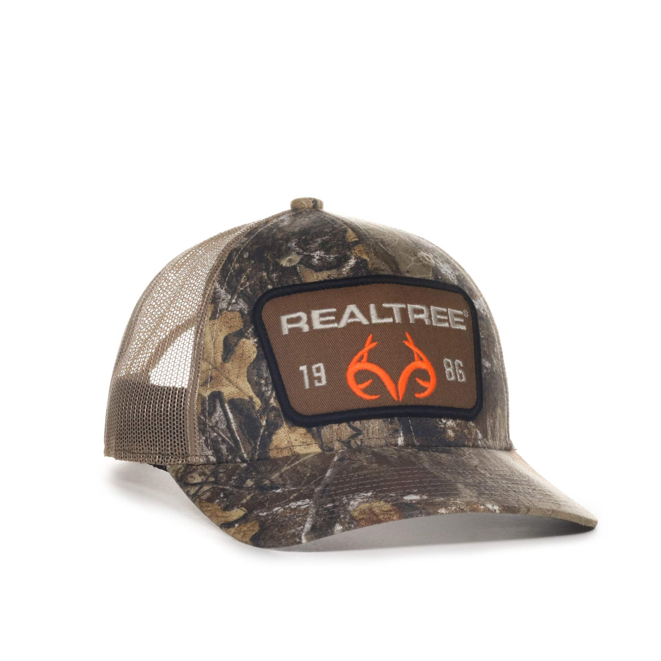 Casquette de baseball à coutures plates et pièce de tissu de chasse Realtree Edge avec fermeture à bouton-pression, coton/polyester Front_Three_Fourths_Angled_Right