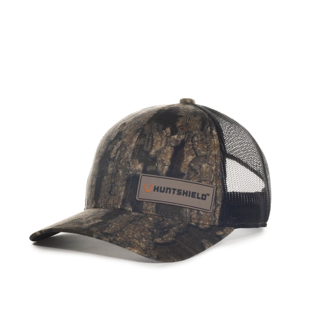 Huntshield Silicone Patch Mesh Back Baseball Cap with Snap Closure