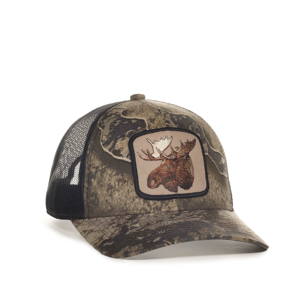 Realtree Escape Camo Moose Patch Black Mesh Back Unisex Baseball Cap ...