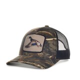 Realtree Max5 Camo Duck Patch Black Mesh Back Baseball Cap with Snap Closure, Cotton/Polyester, One Size Front_Three_Fourths_Angled_Left
