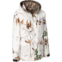 Parka de chasse réversible Yukon Gear Aurora à capuchon pour femmes, camouflage RealTree/neige