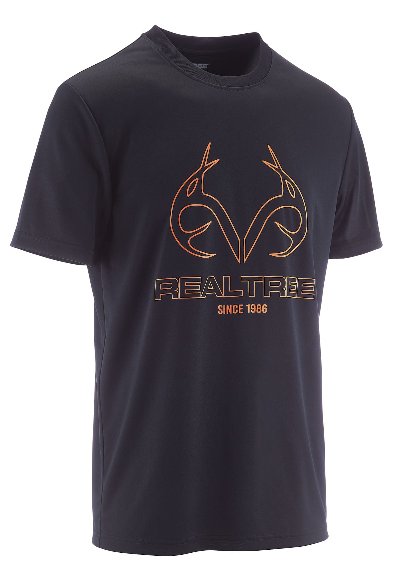 Realtree Lifestyle Crew Neck Short Sleeve Unisex Hunting Tee,  Cotton/Polyester, Black