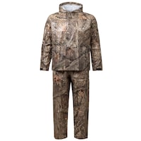 Combinaison imperméable à capuchon Huntworth, hommes, camouflage, tailles variées Front_Flat