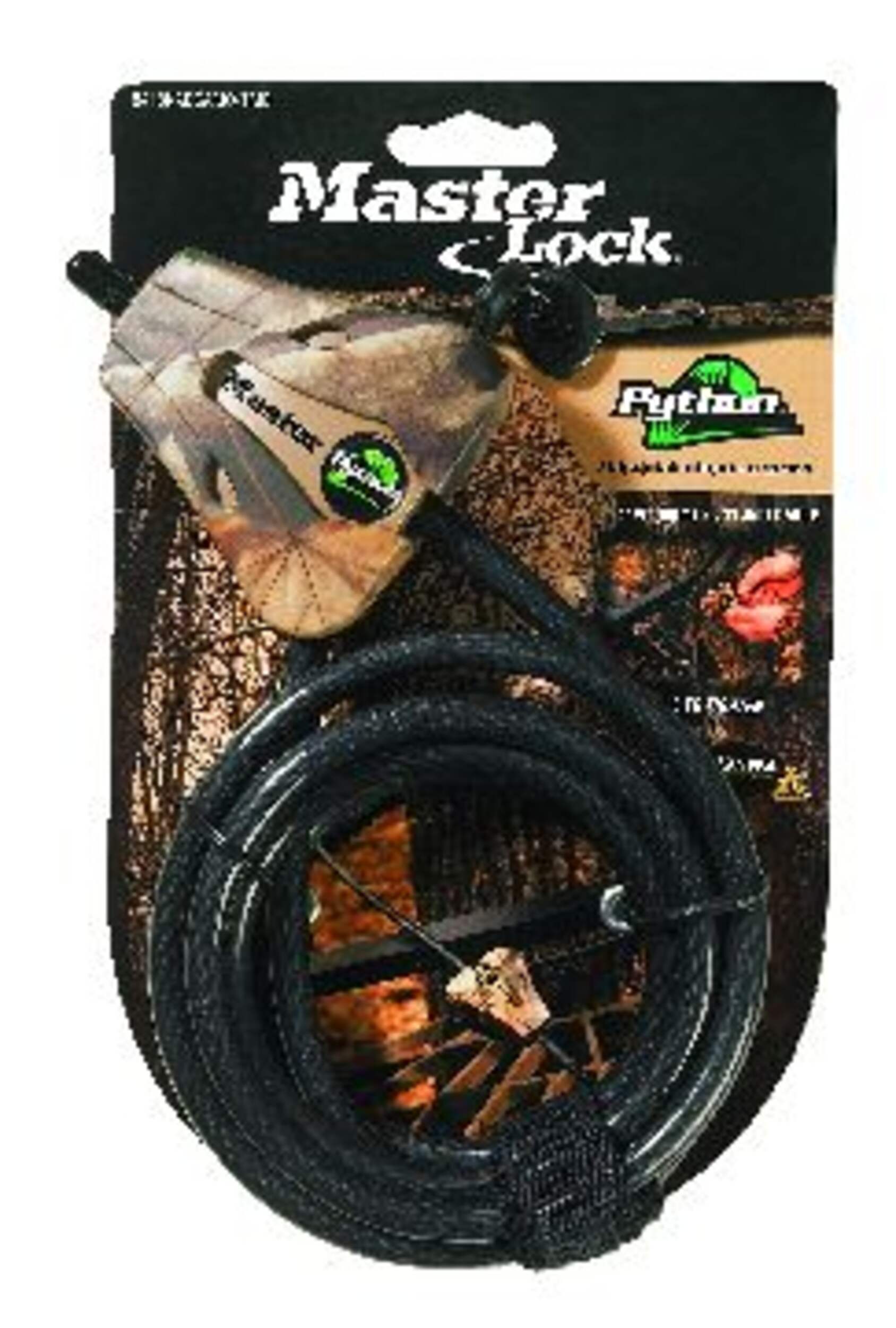 Master Lock® Python Multi-PurPose Adjustable Cable Lock for Tree Stands/Gun Cases w/ 2-Keys Front_Flat