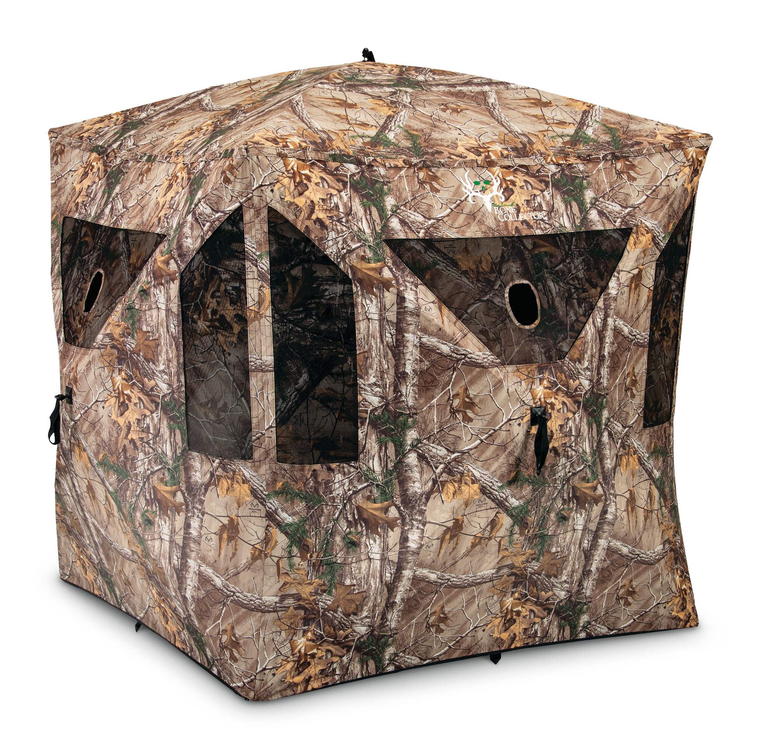Ameristep Element Portable 3-Person Hunting Blind Camouflage Tent, 75 x 75 x 67-in Front_Three_Fourths_Angled_Left