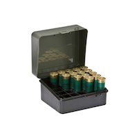 Plano Lockable Hunting Shotgun Shell Ammo Storage Box/Case For 12/16-Gauge Shells, Grey/Black Front_Angled_Right