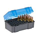 Boîte de rangement verrouillable pour 50 munitions Plano pour munitions variées, bleu/gris Front_Angled_Right