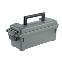 Plano Lockable Hunting Shot Shell Ammunition Field Storage Box/Case, Holds 4 Boxes, Grey Front_Angled_Left