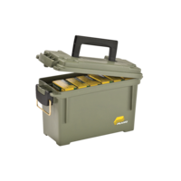 Plano Lockable Hunting Rifle Ammunition Field Storage Box/Case, Holds 6-8 Boxes, Grey Front_Angled_Left