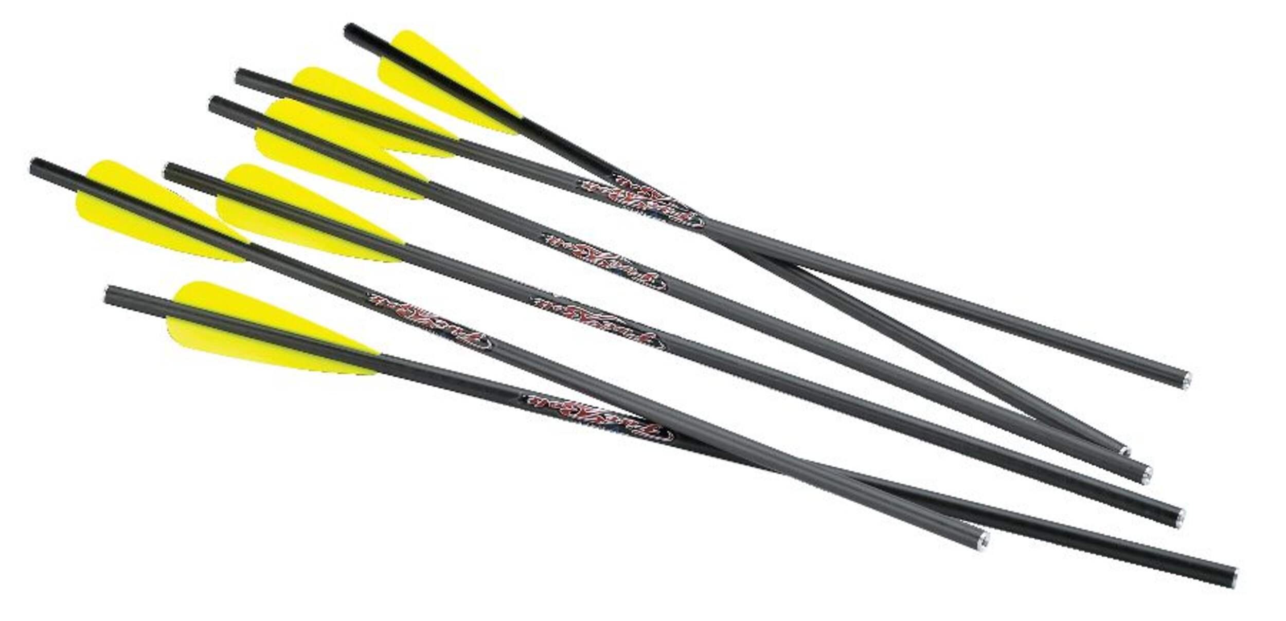 Cafrreaux Excalibur Firebolt pour arbalète de chasse, tige en carbone de 20 po, noir/jaune, paq. 6 Front_Angled_Right