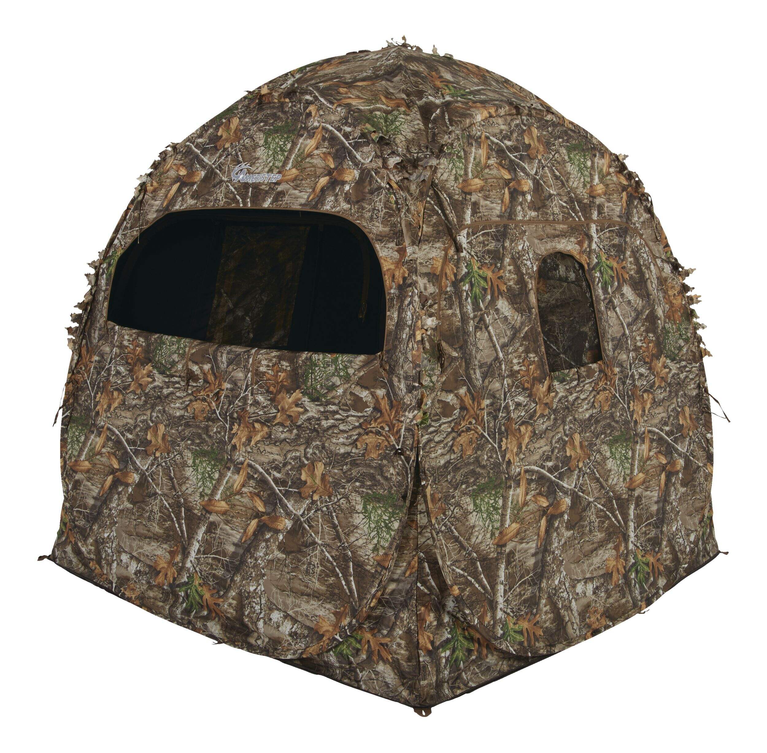 Ameristep Doghouse Portable 2-Person Hunting Blind/Camo Tent, 60 x 60 x 68-in Front_Angled_Left