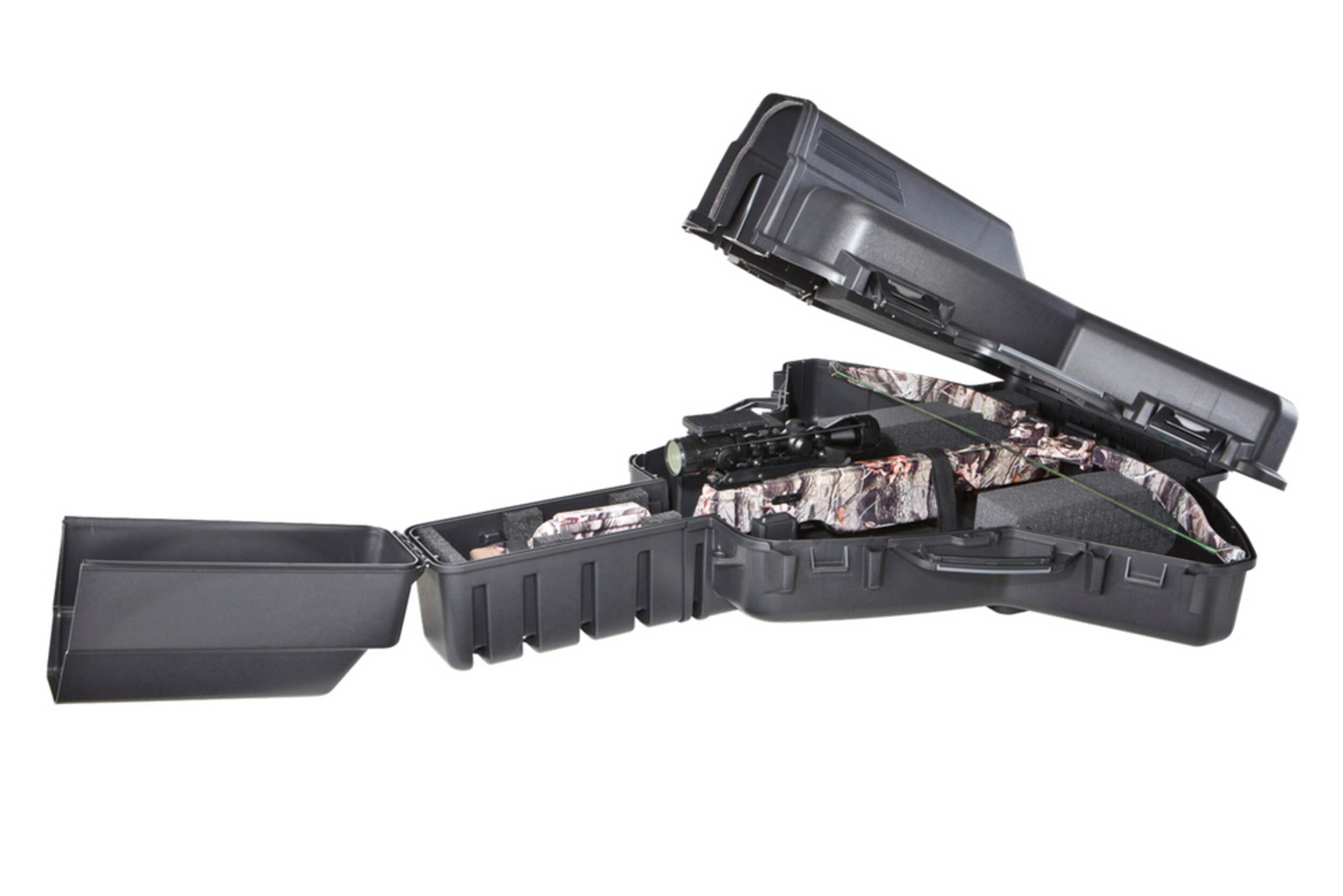 Plano Manta™ Adjustable Hard Shell Hunting Crossbow Case For Storage & Travel, Black Front_Angled_Right