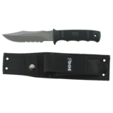 SOG Tactical Hunting Knife with Nylon Sheath & Belt Attachment, 4-3/4-in Front_Flat