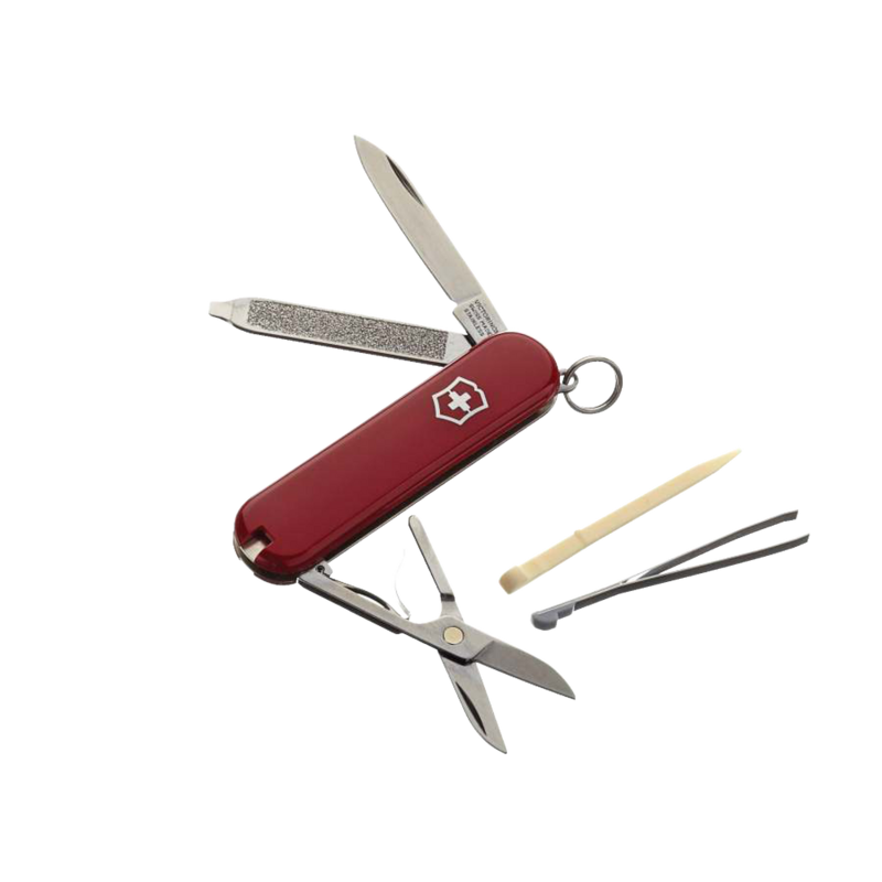Victorinox Swiss Army Steel Knife Classic MultiTool, w/ Key Ring, Red