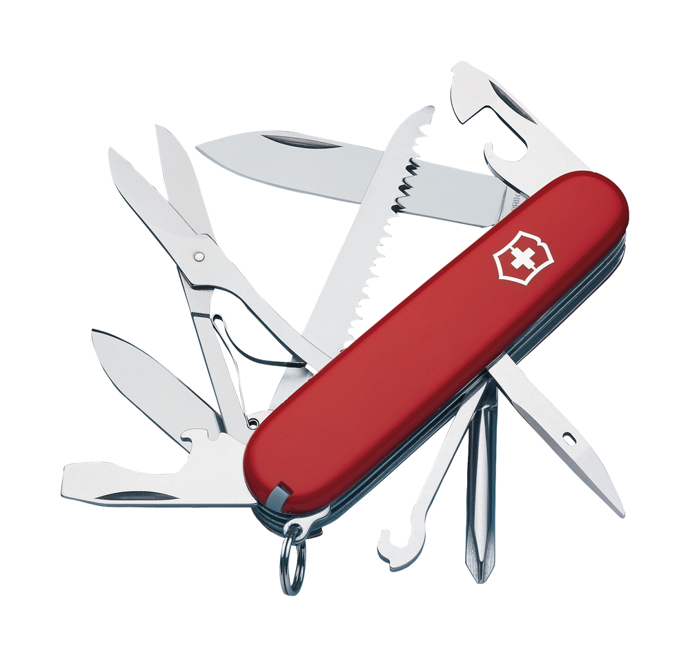 Victorinox Swiss Army Steel Knife Fireman Multi-Tool, Red, w/ Key Ring