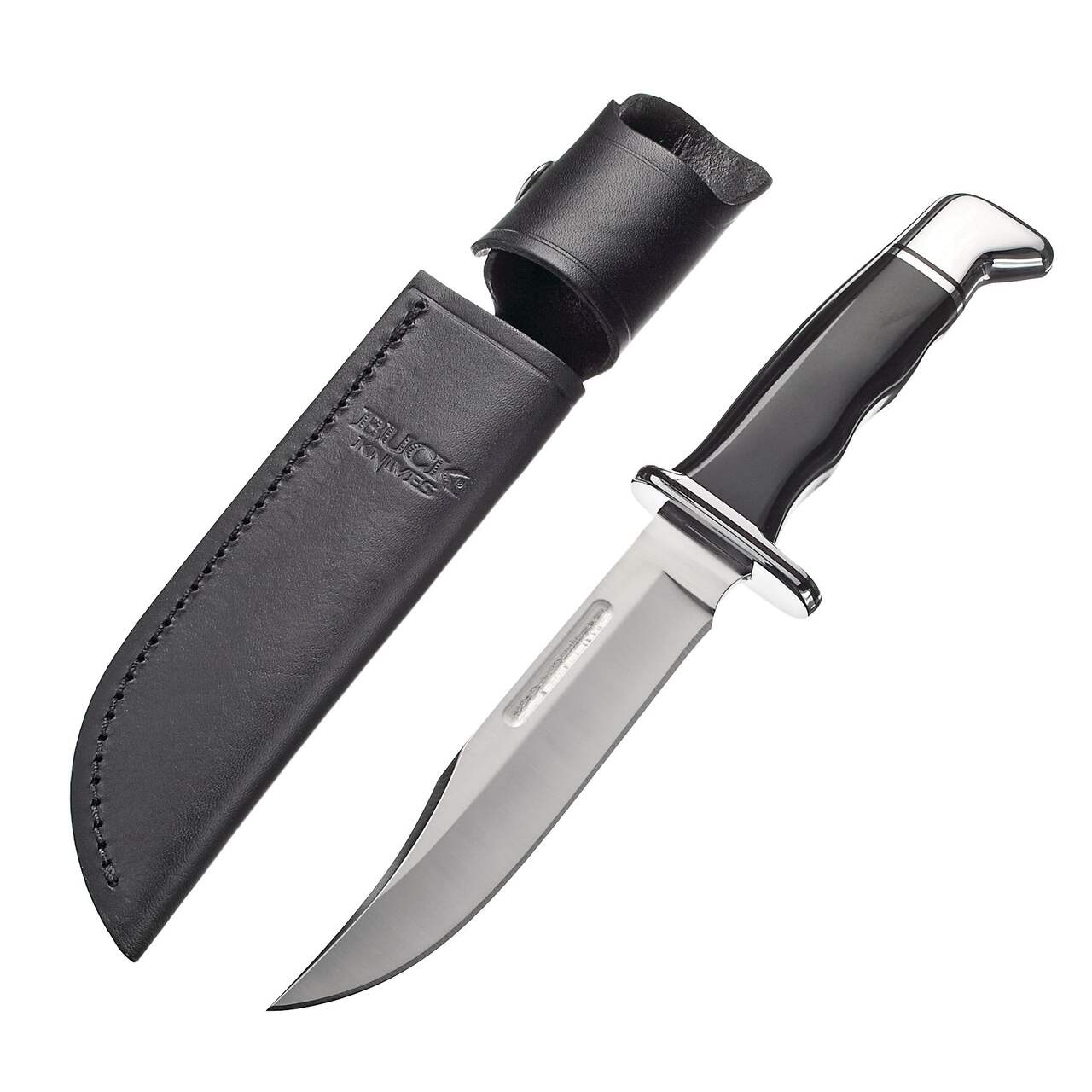 Couteau de chasse et de camping à lame fixe Buck Knives Buck 119, avec étui  en cuir