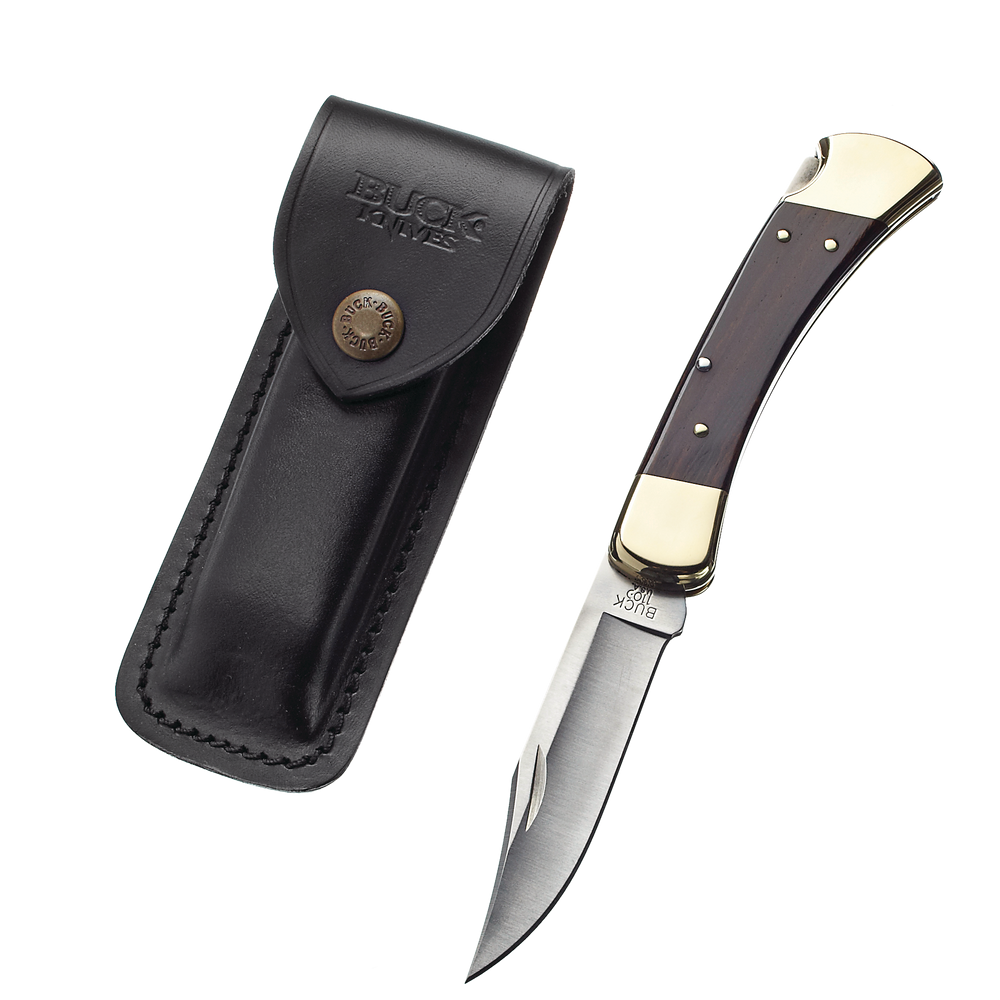 Buck Knives Buck 110 Folding Knife w/ CliP Style Leather Sheath