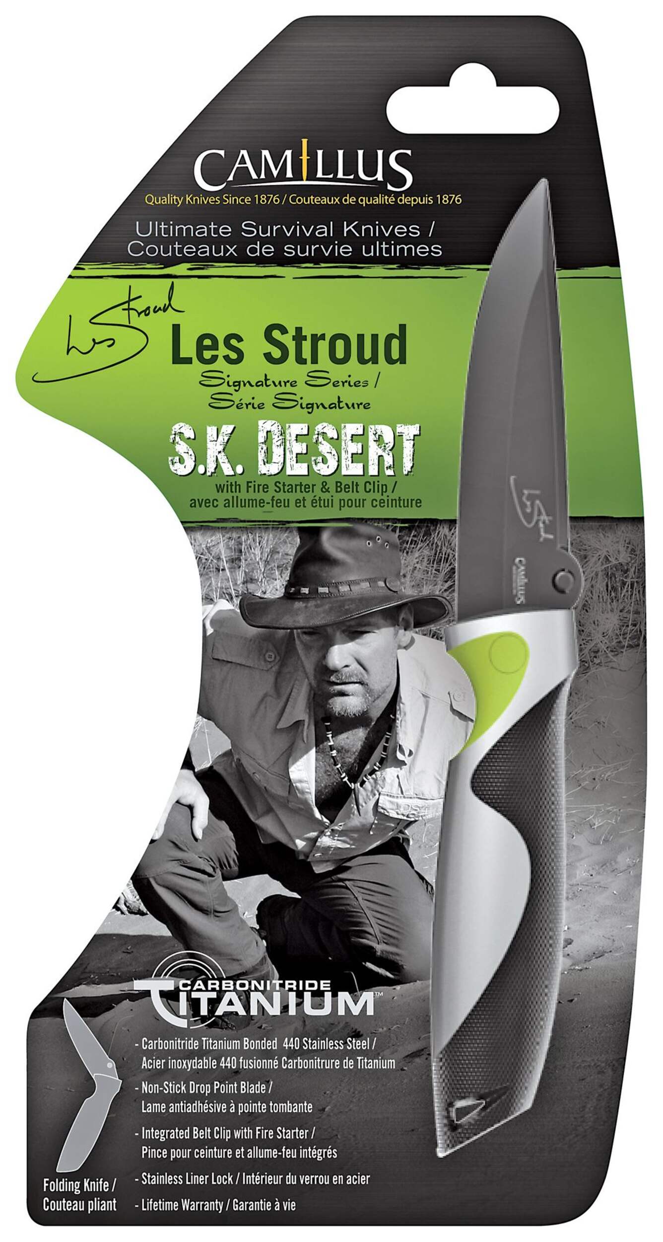 Camillus Les Stroud Folding Desert Knife Front_Flat