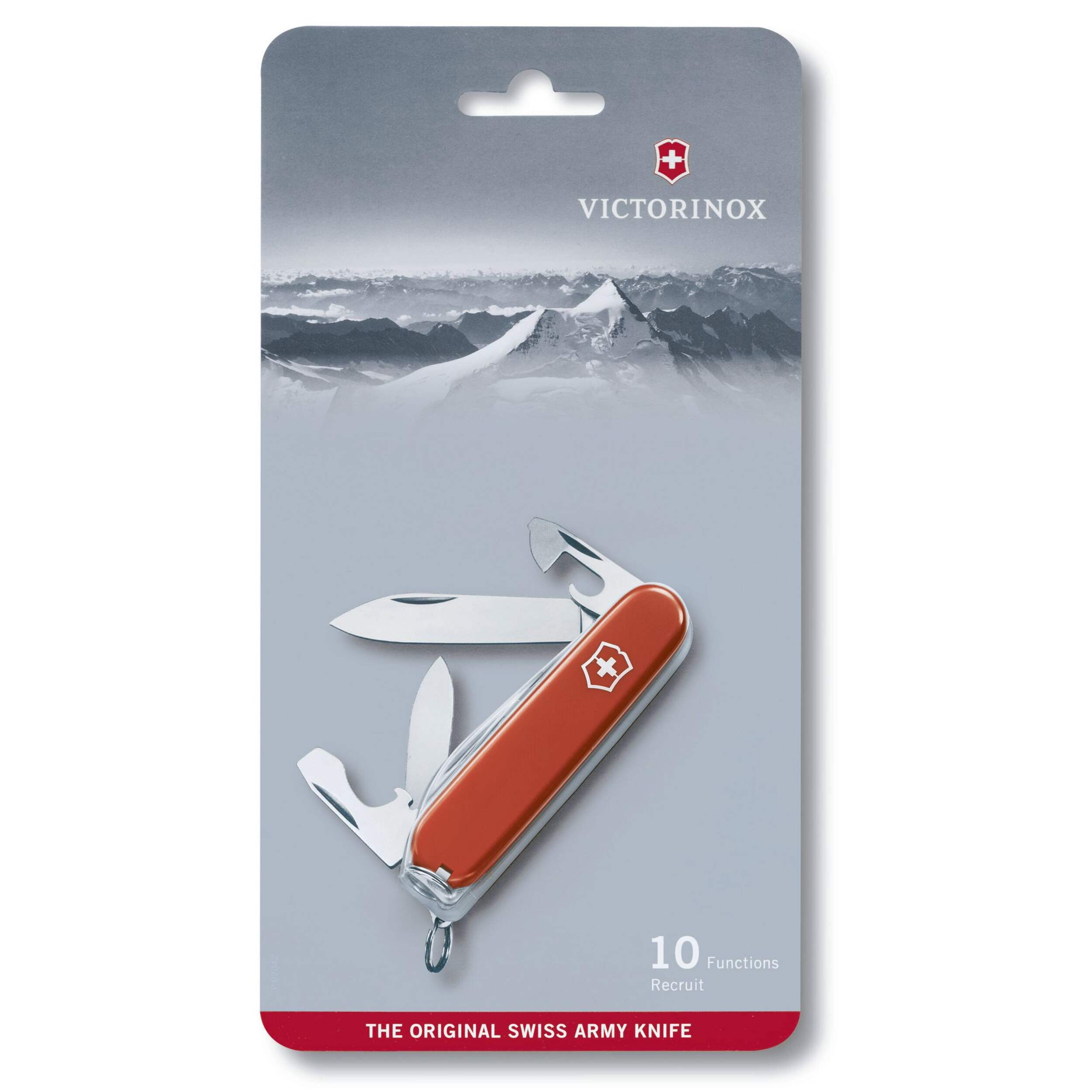 Victorinox Recruit Red Swiss Army Knife Front_Flat
