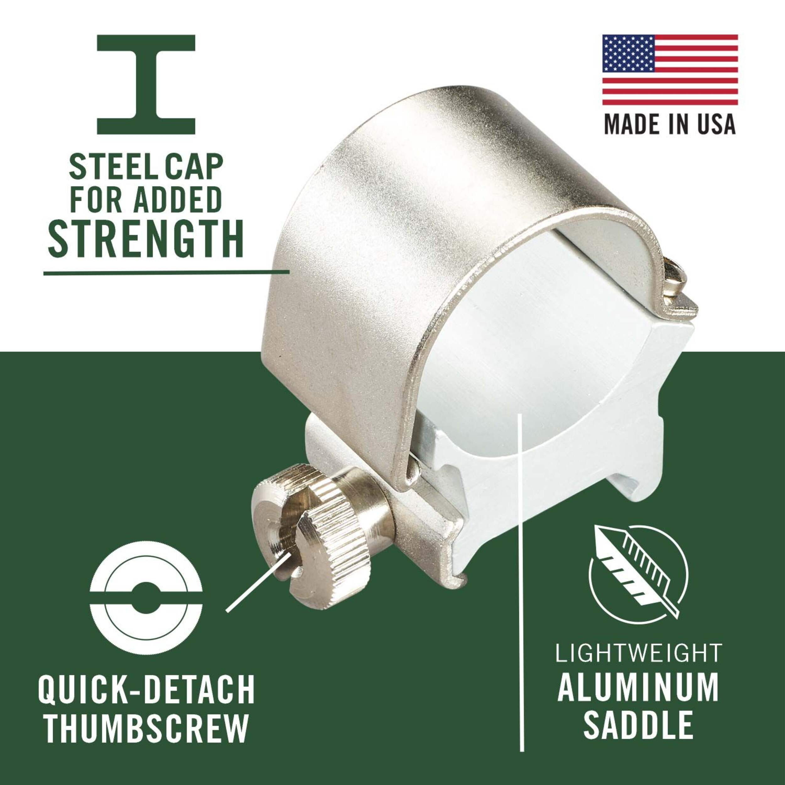 Weaver Detachable ToP Mount Rings, High Silver, 1in Canadian Tire