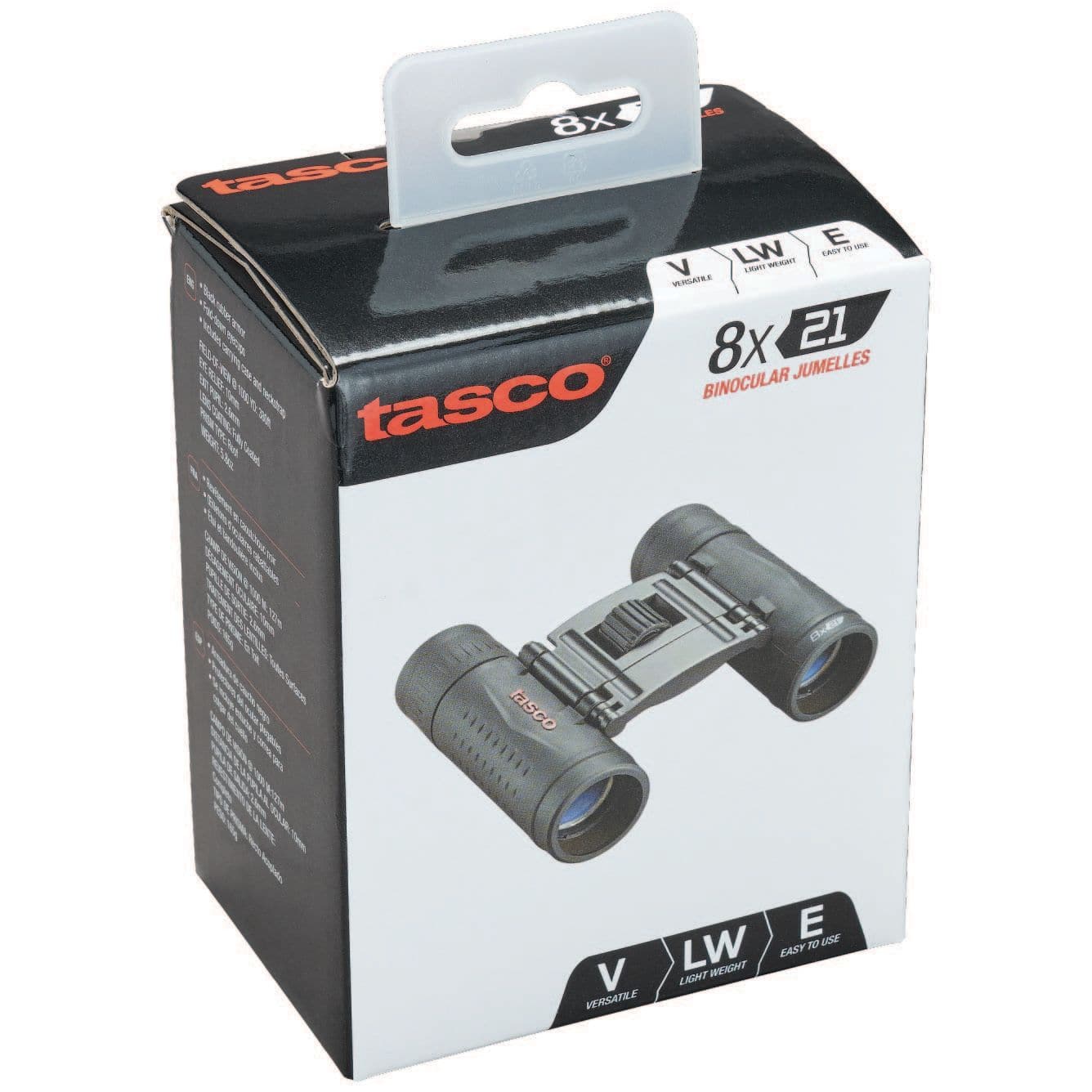 Tasco Essentials™ Roof Binoculars w/ Case, Black, 8x 21mm