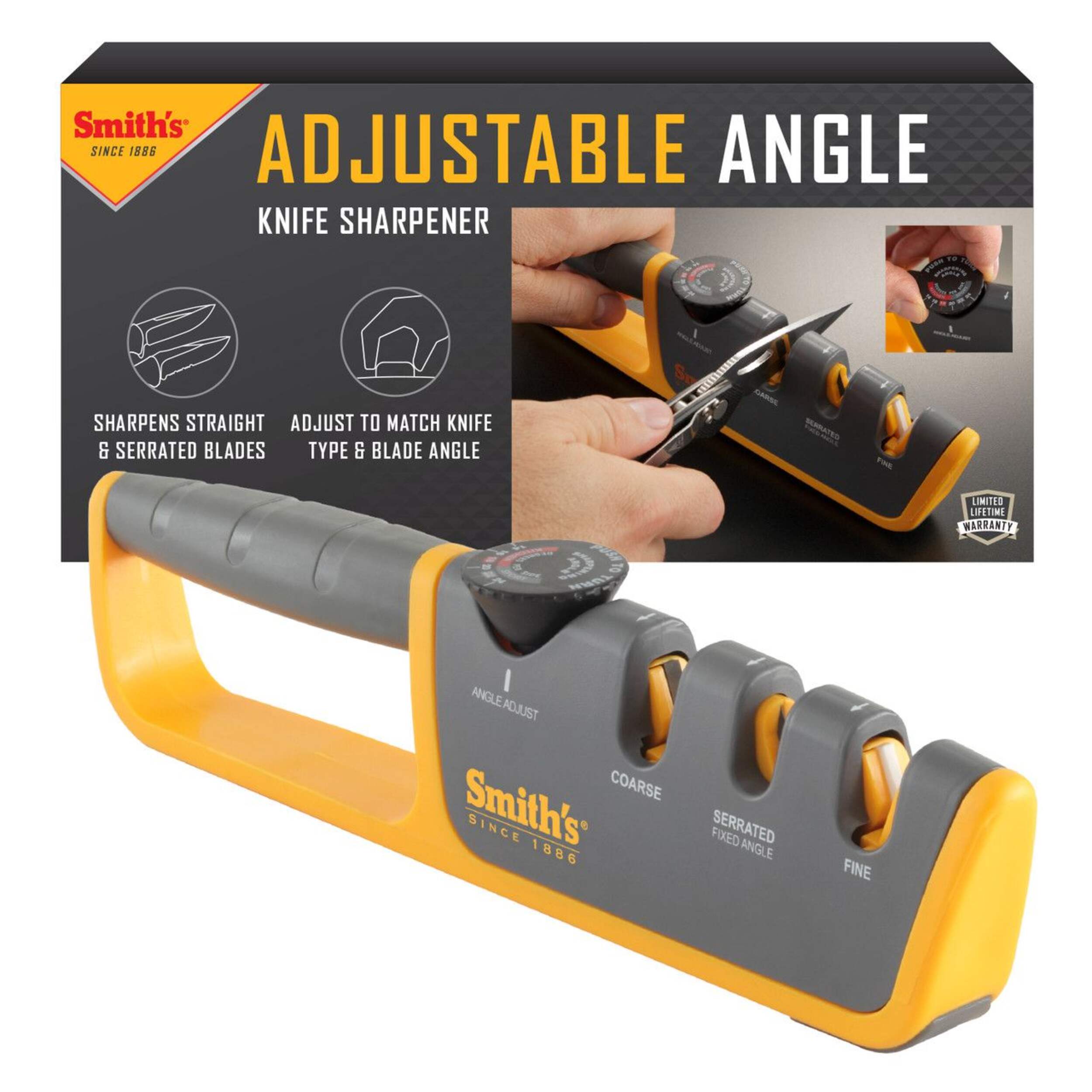 Smith's Adjustable Angle Pull-Thru Knife Sharpener, 2-Stage Composite_or_Mixed