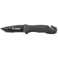 Smith & Wesson Extreme OPS Hunting Knife with Black Coated Finish, 8-in Side_Left