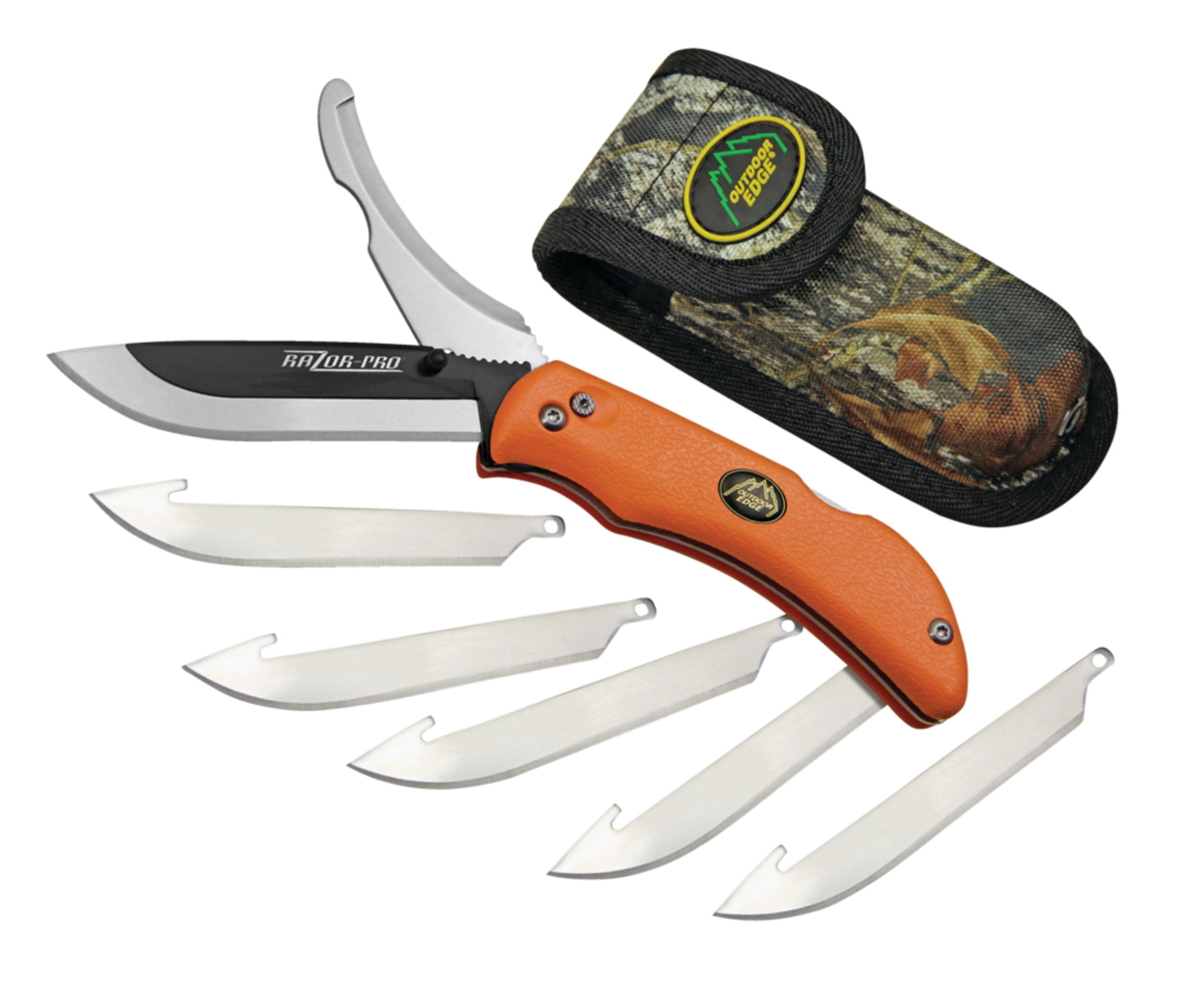 Outdoor Edge Razor-Pro Folding Knife w/Replacement Blades & Sheath Overhead_Plunge