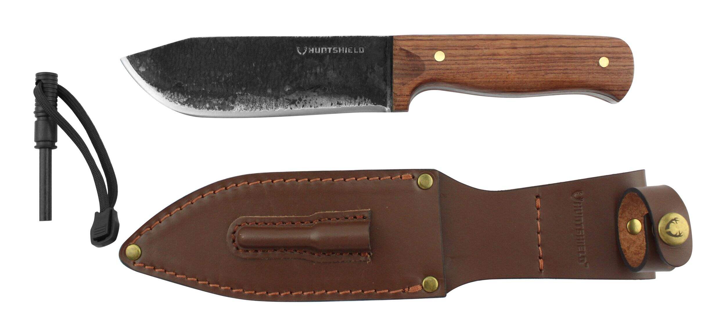 Huntshield Northern Heritage Forged AP Knife with Vintage-Style Leather Sheath Composite_or_Mixed