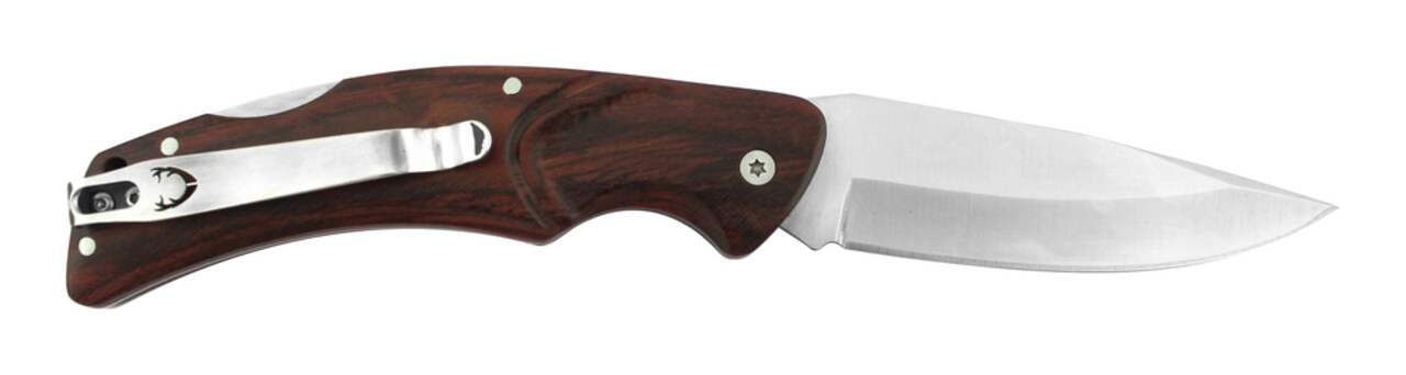 Huntshield Gut Hook Knife w/ Brown Leather Sheath
