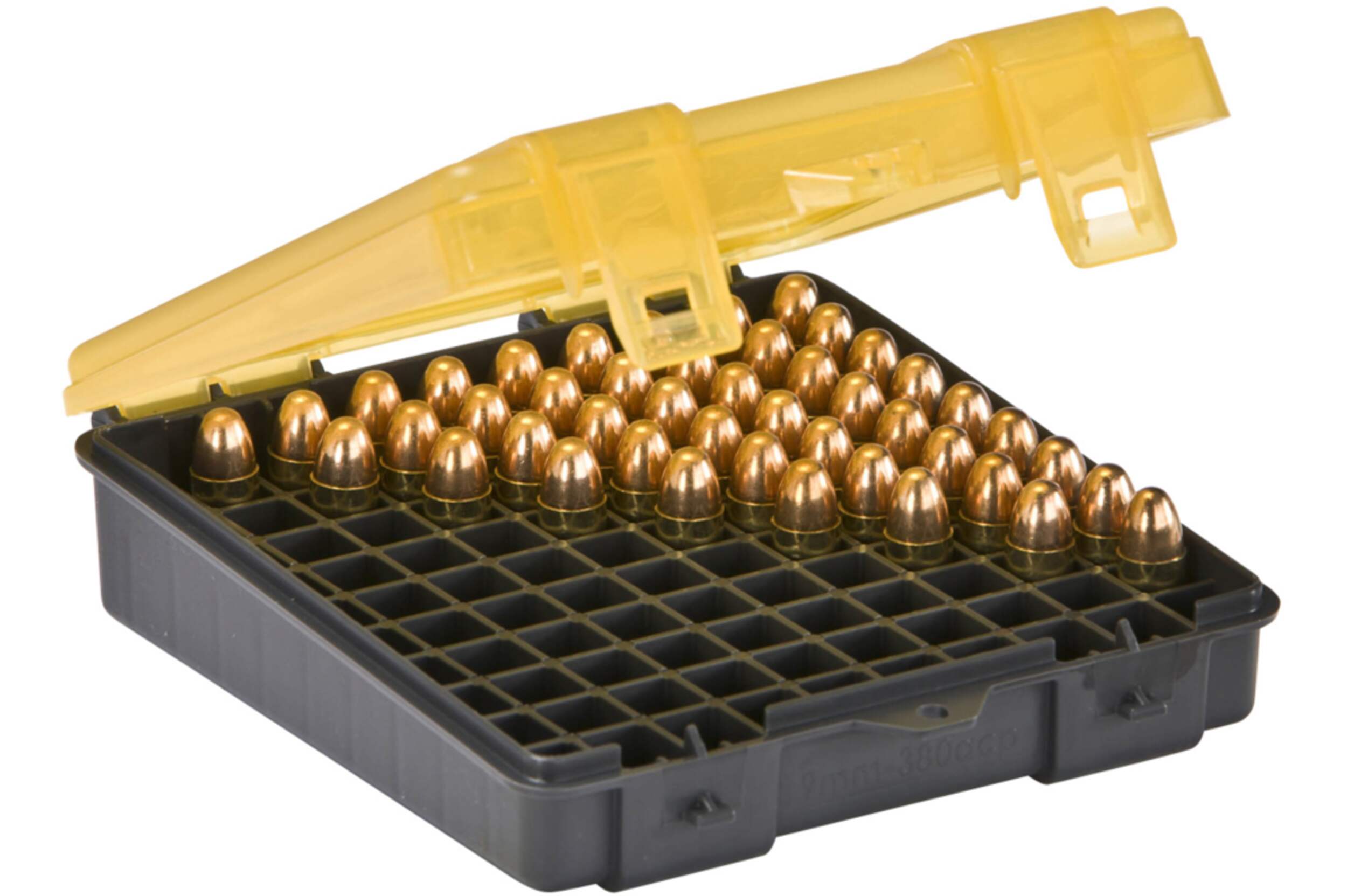 Plano 100-Round Lockable Hunting Shell Ammo Storage Box/Case For 9mm/.380 Auto Front_Angled_Right