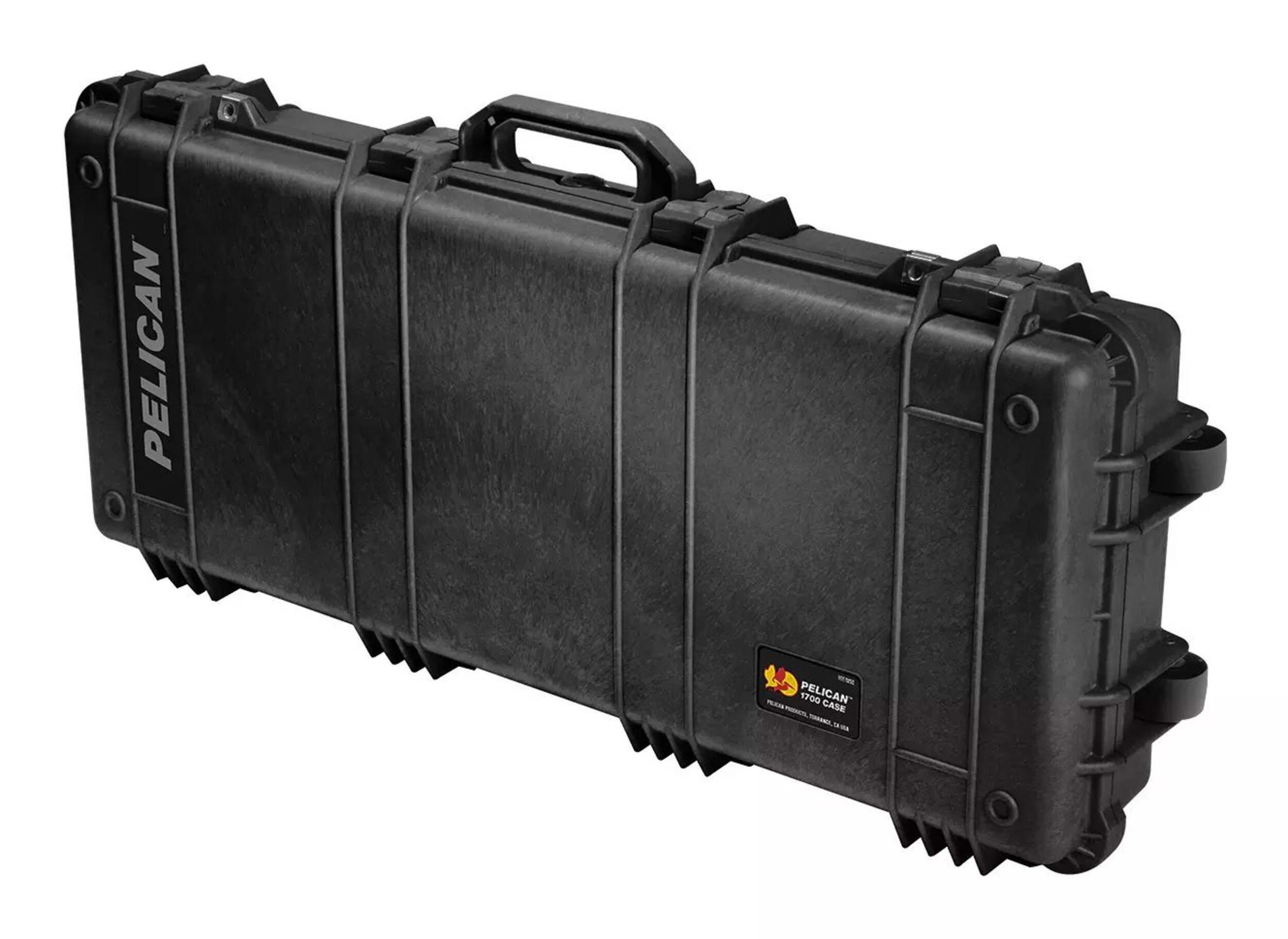 Pelican 1700 Long Rifle/Gun Carrying Case w/ Foam, Black Front_Angled_Left