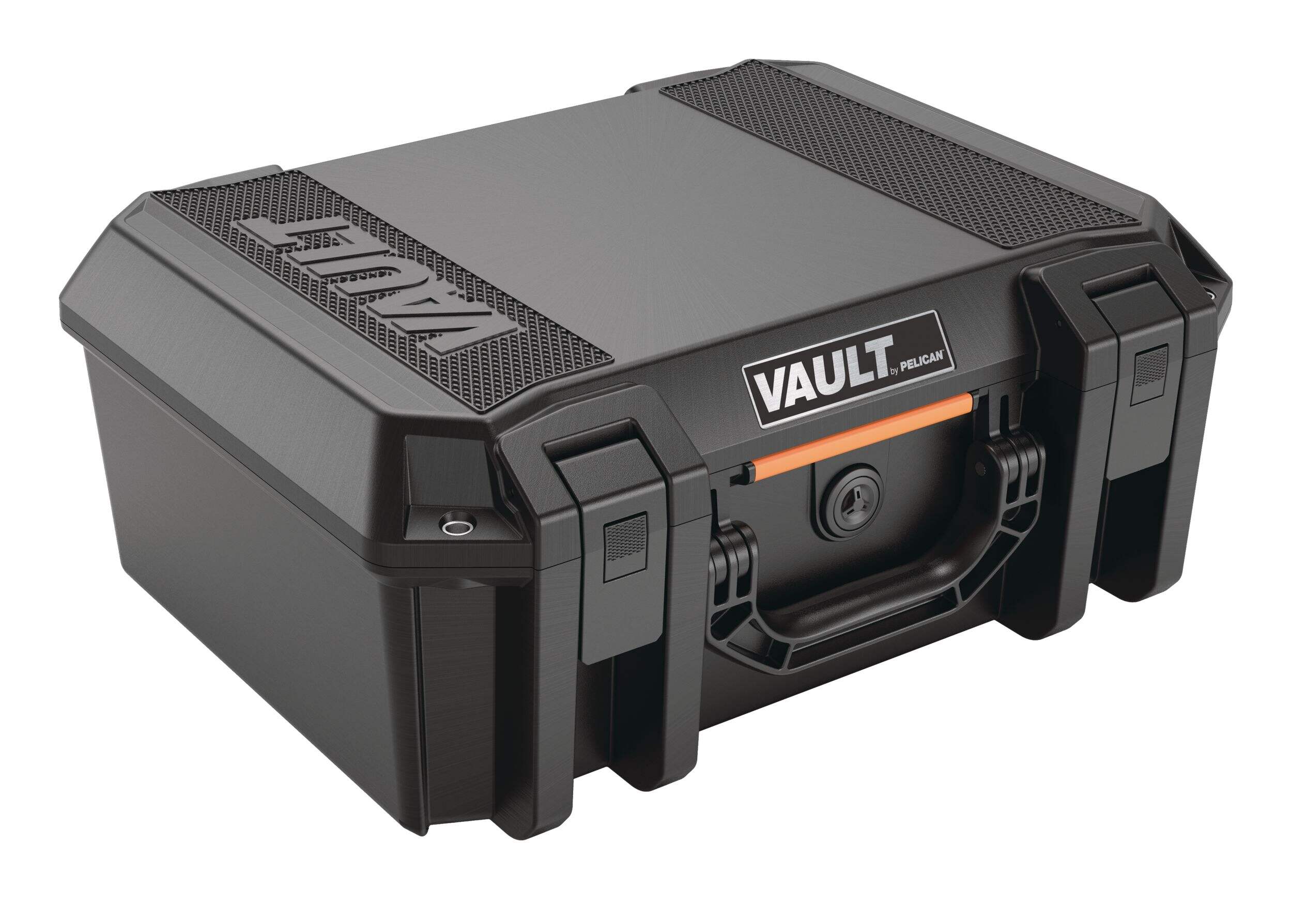 Pelican Vault V300 Pistol Large Case, Black, 17.5 x 14.2 x 7.1-in Front_Three_Fourths_Angled_Right