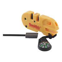 Smith's Pocket Pal X2 Knife SharPener & Outdoor Tool w/ Built-In ComPass, Yellow Composite_or_Mixed
