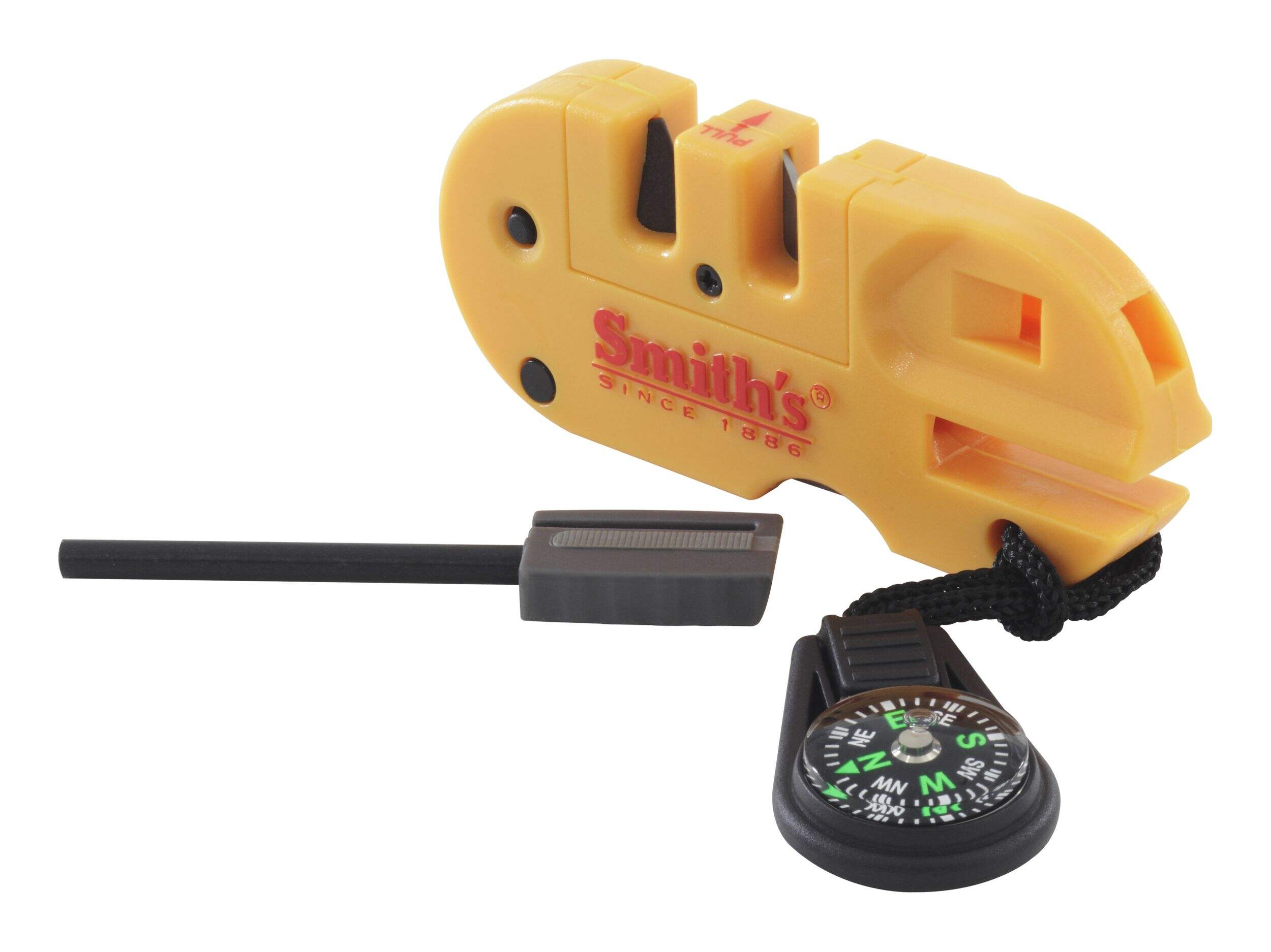 Affûteur à couteaux et outil d'extérieur Smith's Pocket Pal X2 avec boussole intégrée, jaune Composite_or_Mixed